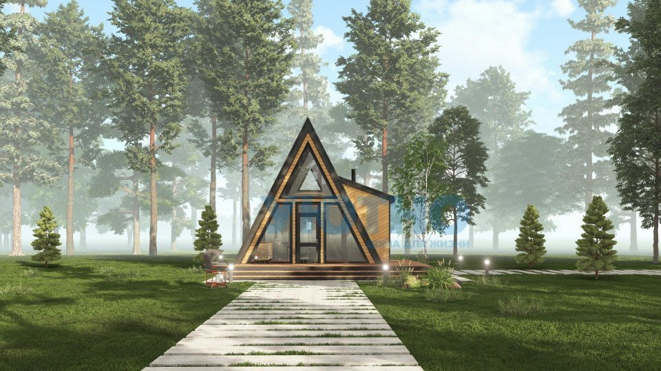Проект дома Брусинка A-Frame 36