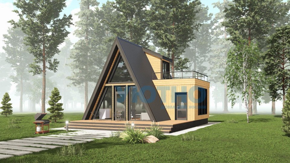 Проект дома Брусинка A-Frame 46