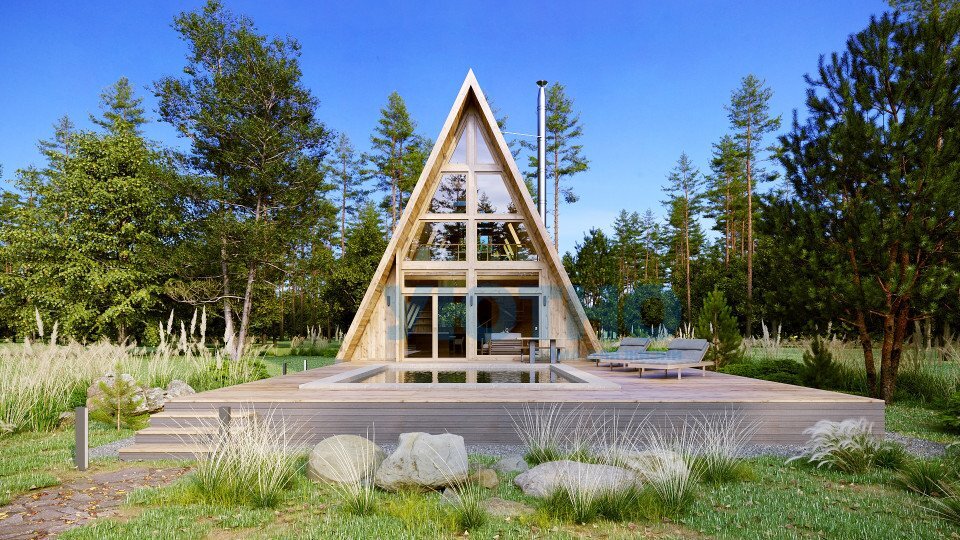 Проект дома Брусинка A-Frame 106